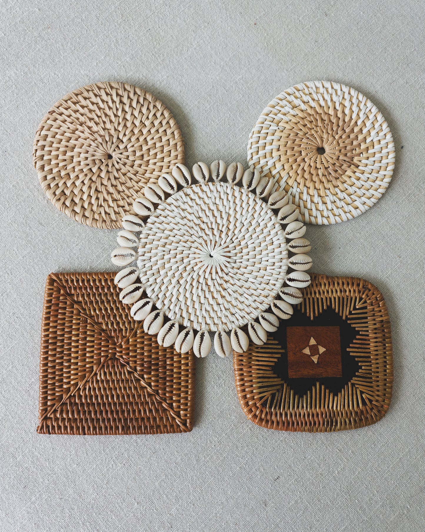 NATURAL SQUARE ATE INDIVIDUAL COSTER