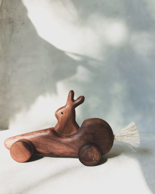 Bunny On Wheels Wooden Toy