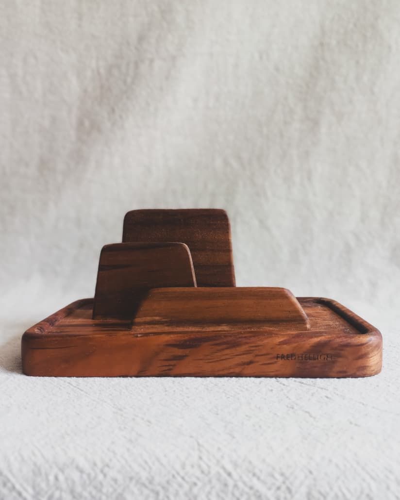 WOODEN GADGET STAND